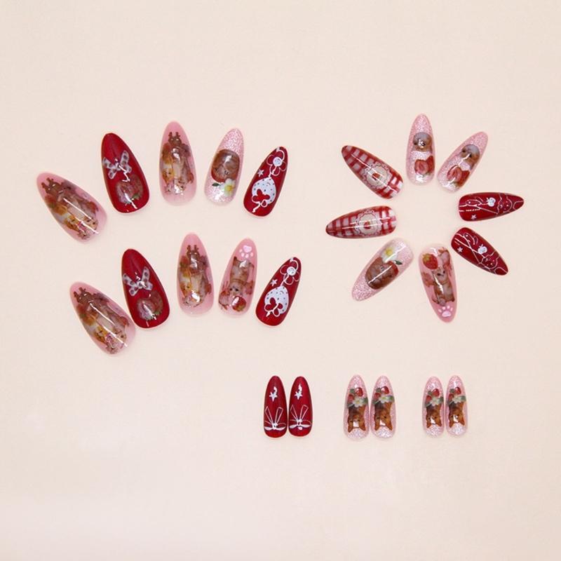 24 Stück 3D Linie Katzenauge Wellen Sternenhimmel und Tiefsee Künstliche Nägel Perlen Glänzender Effekt zur DIY-Anwendung