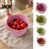 Vegetable Cleaning Basin Ceramic Berry Washing Bowl with Drainage Hole, 360 Degree Self Fruit Serving Rinsing Rinse Bowl, Fresh Strainer for