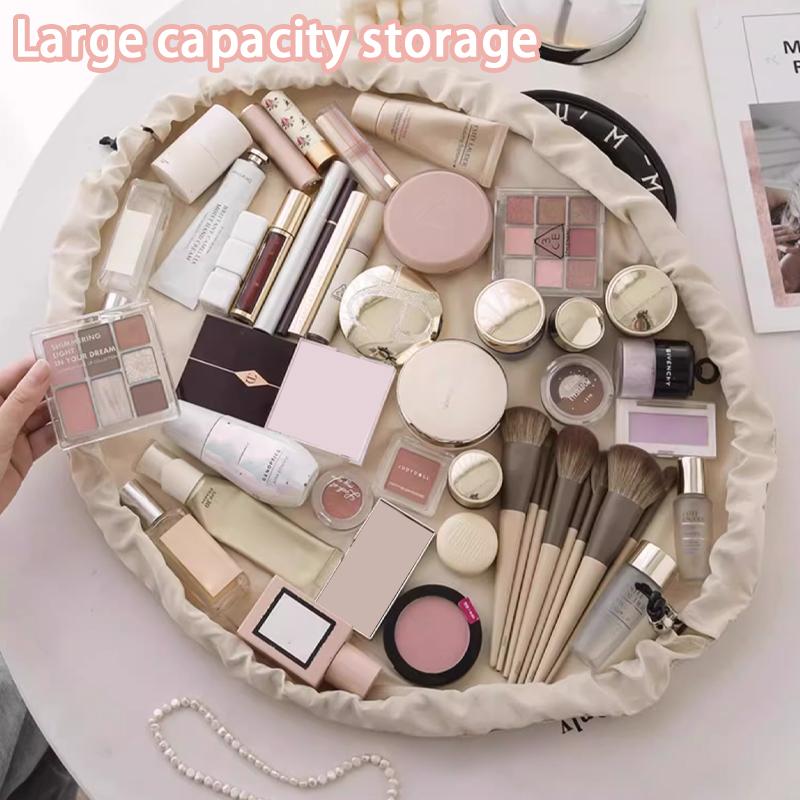 Portable Makeup Bag For Daily Use Women Large Capacity Travel Toiletry Bags Drawstring Cosmetic Storage Pouch