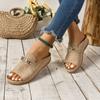 Large Fish Mouth with Metal Accessories, Rocking Line Shoes, 2025 Summer New Beach Open Toe Sandals for Women