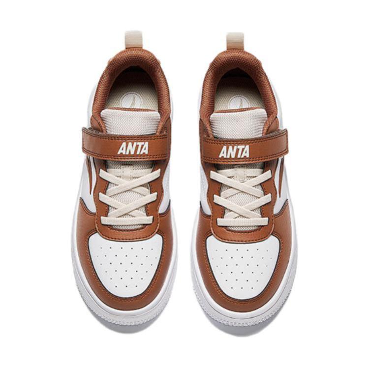 Anta Comfortable Non-Slip Durable Kids Skate Shoes Kids Sneakers Anta-White Sorghum-Brown A332418004H-2