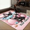 1PC Custom Name Puppy Dreams Pink Theme Floor Mat Ideal for Living Room, Game Rooms, Office, Bedroom,Floor Mat Playful Design