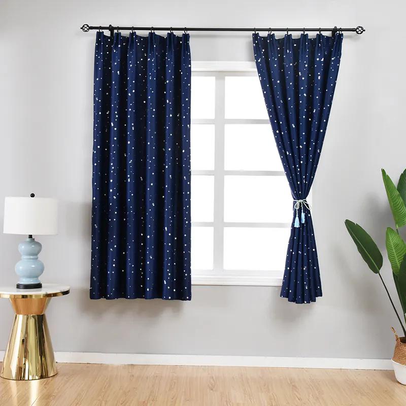 WTEMPO 2PCS Roman Modern Semi-Blackout Curtain Embroidered Dream Star Curtains Kitchen Window Bedroom Curtains Home Decoration