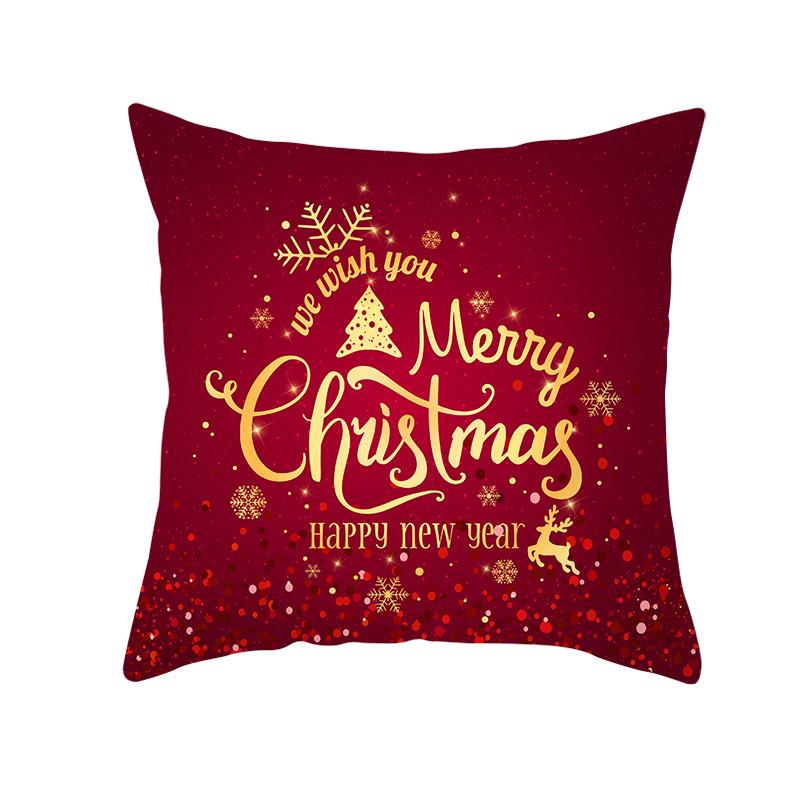 Federa Decorativa Regalo di Natale Copricuscino Stampa Rossa Copricuscino Divano Casa Festivo Materiale Corto Peluche