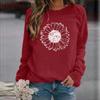Women's Sweater Crew Neck Casual Loose Pullover Printed Long Sleeve Comfortable Long Sleeve T-Shirt