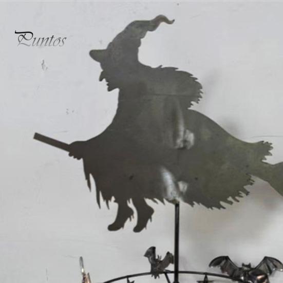 Decorazione Giardino Halloween Strega Girandola, Arte per Cortile Metallo Esterno Palo Fantasioso, Girandola Volante per Prato Patio Sentiero Decorazioni Autunnali