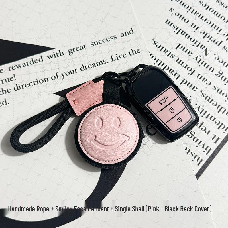 Toyota Car Key Cover - Suitable for Alphard, Corolla, Camry, Crown, RAV4 - Black/Pink