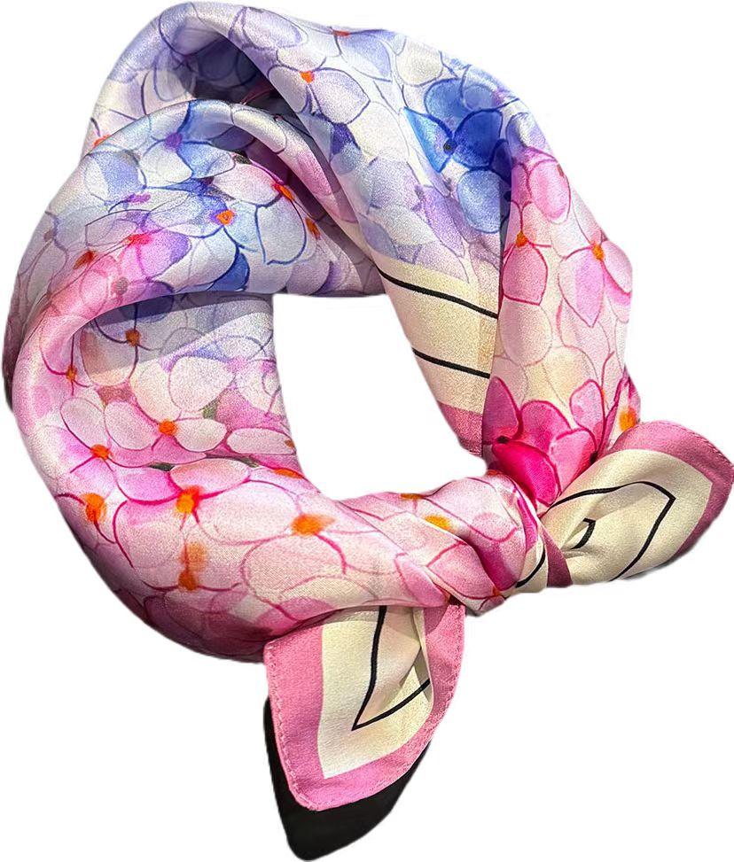 Značka 100% čistý hodvábny šál Dámsky Foulard Štvorcový čelenka Šály Bandana Módny Hijáb Potlač Pončo Šály Pashmina pañuelo