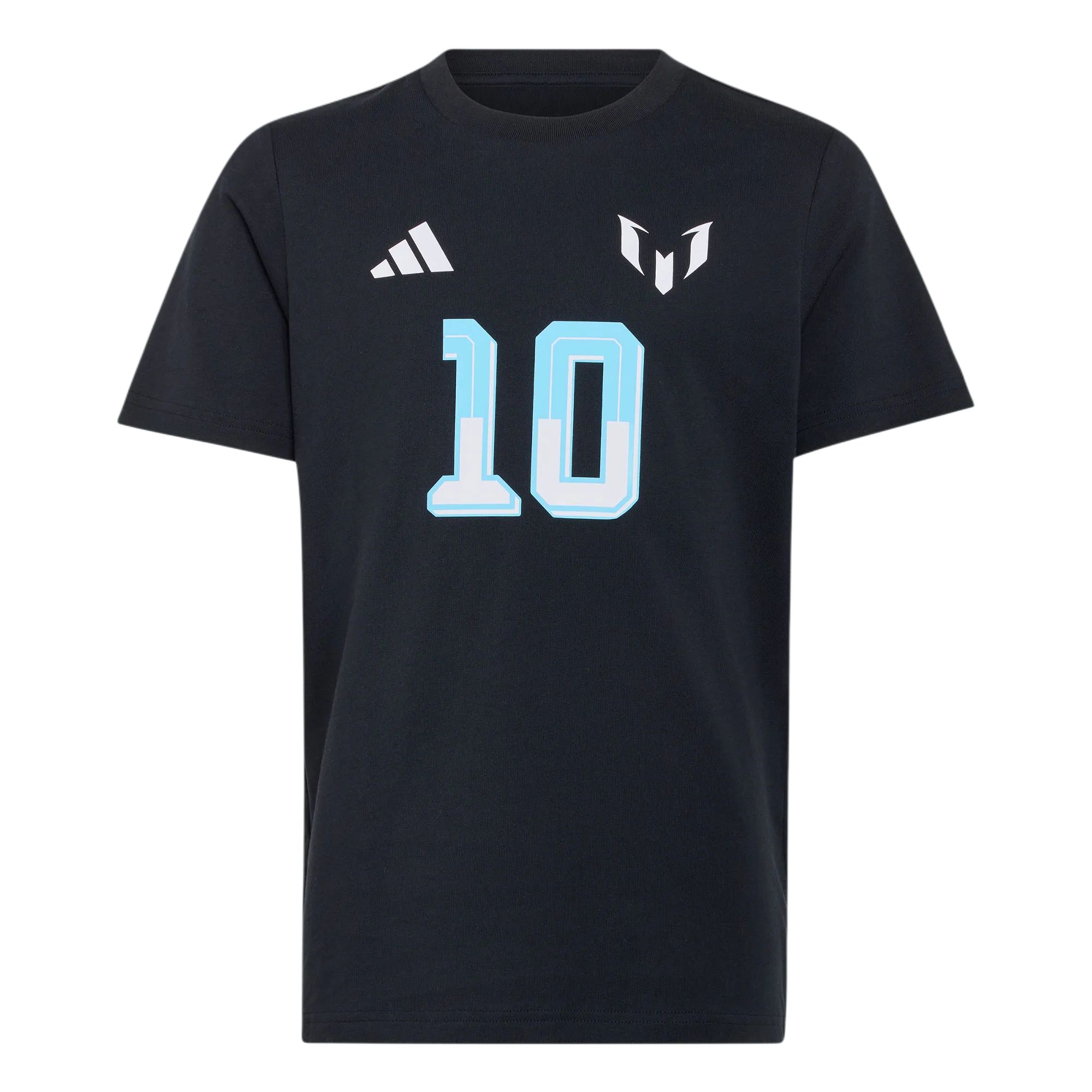 Adidas Messi Name And Number 10 Football Cotton Printed Knit Short Sleeve Kids Tops KS2551 164