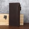 Crazy Horse Leather Long Wallet, Genuine Leather Buckle Leather Wallet, Head Layer Cowhide Silver Bag, Retro Business Leather Wallet