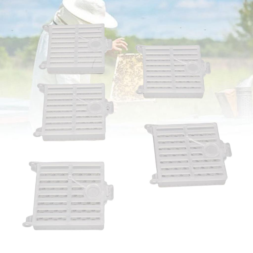 10PCS Queen Bee Catcher Cage Plastic Transparent Multifunctional Queen Bee Catching Box for Beekeeping Tools