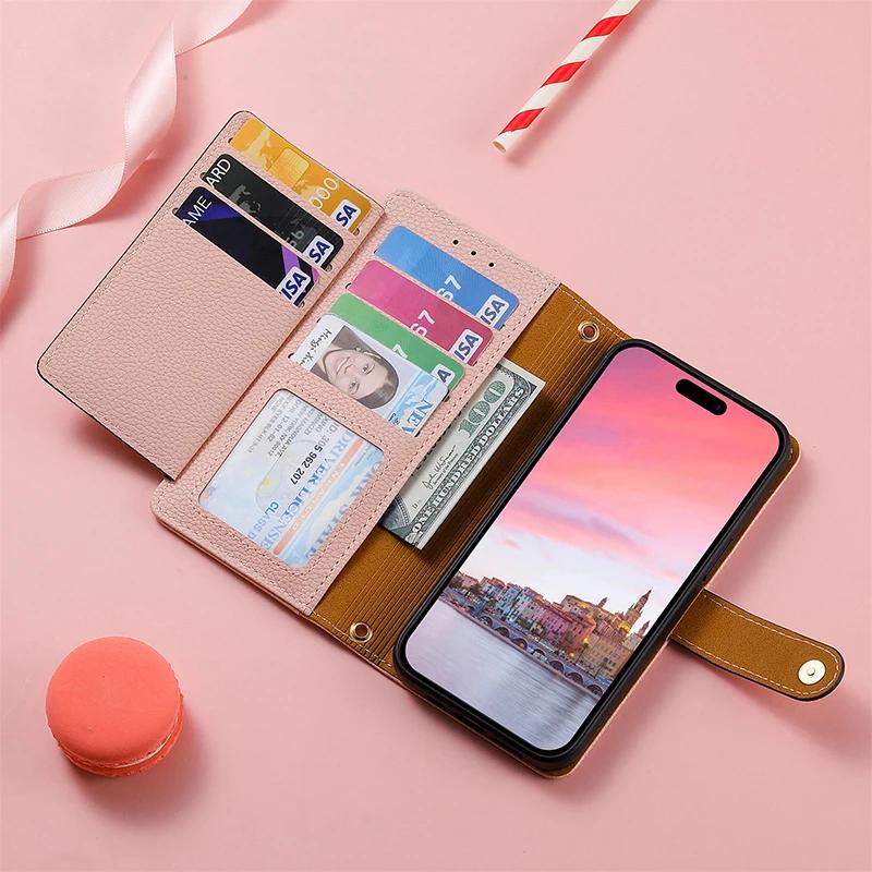 Luxe Ritssluiting Leer Portemonnee Hoesje Voor OPPO Realme 11 10 Pro Plus 9 9i 8 8i Narzo 30 50 Find X8 Portemonneetje Kaarten Sleuf Houder Cover