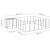 Vidaxl Kojec Dla Psa, Srebrny, 12,1 M², Stalowy