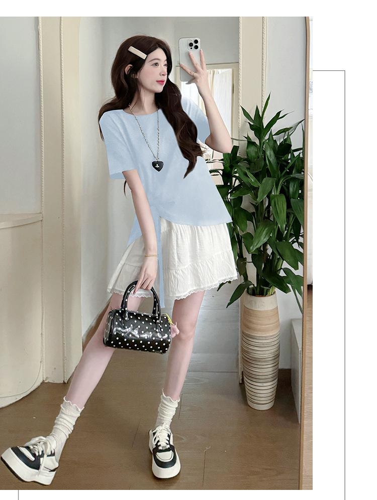 Maternity 2026 Bow T-Shirt & Lace Trim Skirt Set