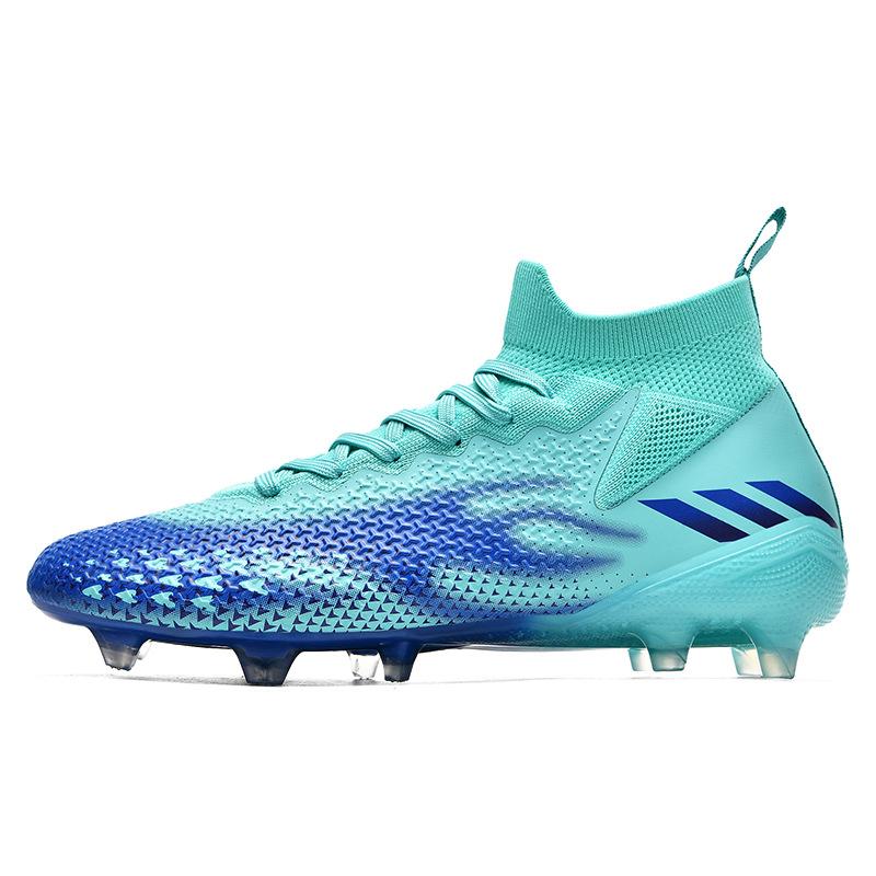 Football shoes men's high spikes seamless flying woven broken nails men's and women's training competition sports shoes