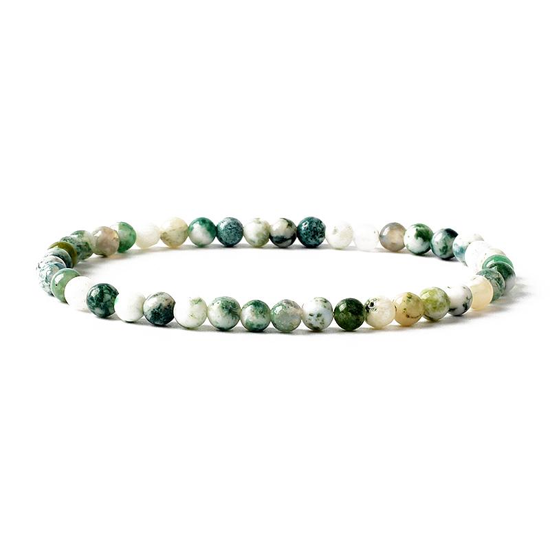 Reiki Natural Stone Bracelets For Women Men 4MM Beads Stretch Bracelet Wholesale Agate Lava Tiny Bangles Handmade Simple Jewelry