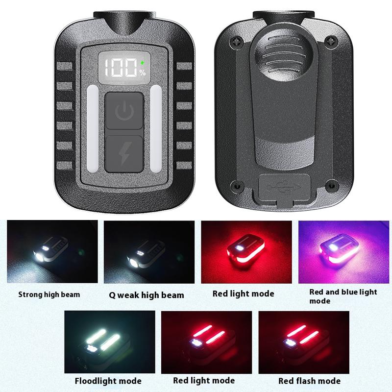 Bright Cap Clip Lamp Portable Warning Headlamps Rechargeable COB Night Running Camping Hiking Fishing Headlight with Side Light