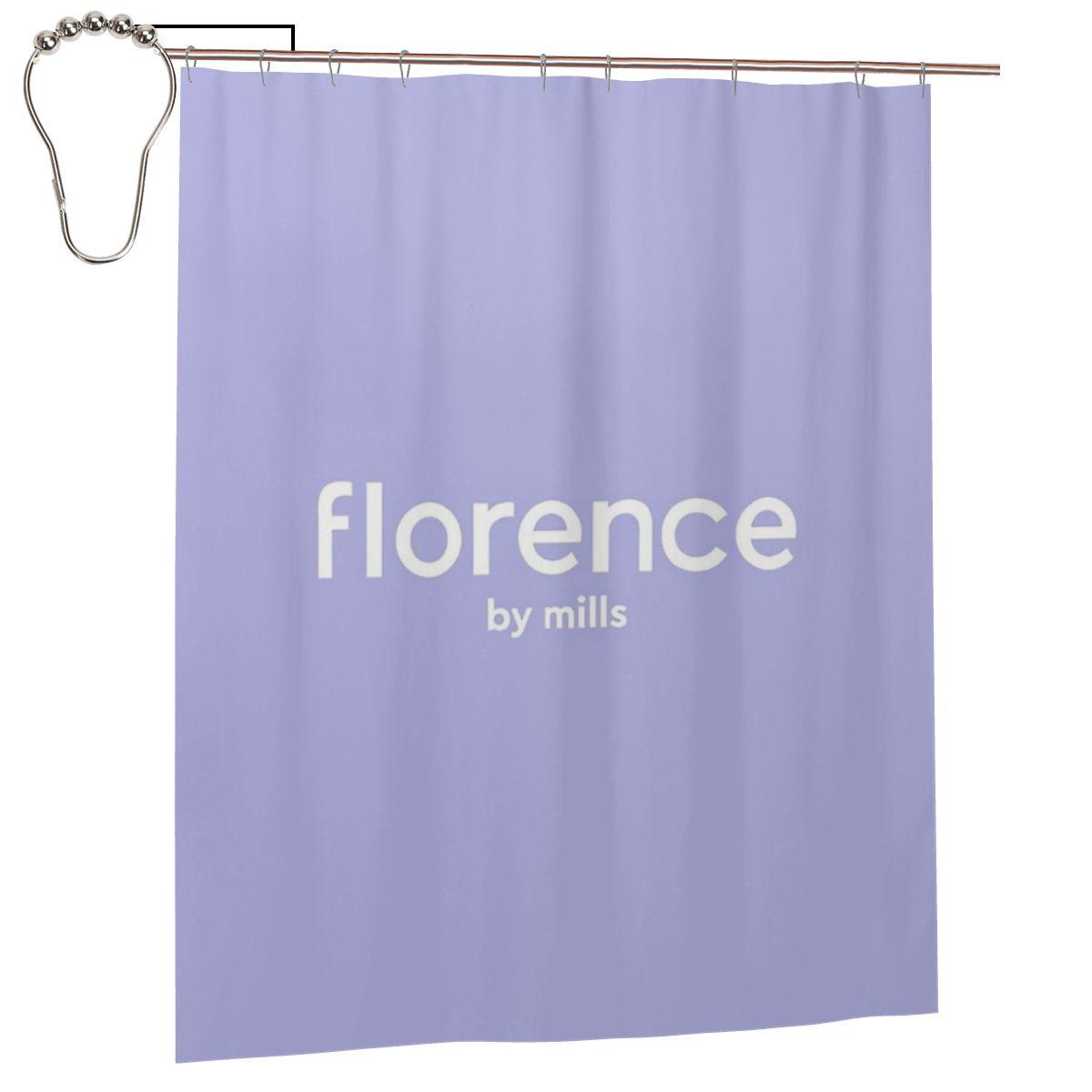 

Florence By Mills Shower Curtain Bathroom Polyester Waterproof Bath Curtains With Hooks W60H190(CM)-1 Pcs