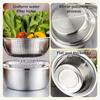 Multifunctional Stainless Steel Basin, 2026 New 3 In 1 Multifunctional Stainless Steel Basin Strainer Set With Grater
