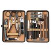 Kit de manucure et pédicure 24 pièces, Ensemble professionnel de soins des ongles en acier au carbone avec étui en cuir PU, Outils de toilettage portables pour la maison et les voyages