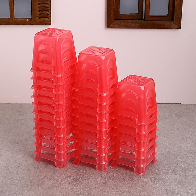 10Pcs Dollhouse Miniature Plastic Stools Chairs Furniture Home Model Decor Toy Doll House Accessories