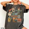 Vintage Halloween Shirt, Retro Kürbis Geist Vogelscheuche T-Shirt, Gruselige Saison Grafik T-Shirt, Süßes Herbst Halloween Party Shirt