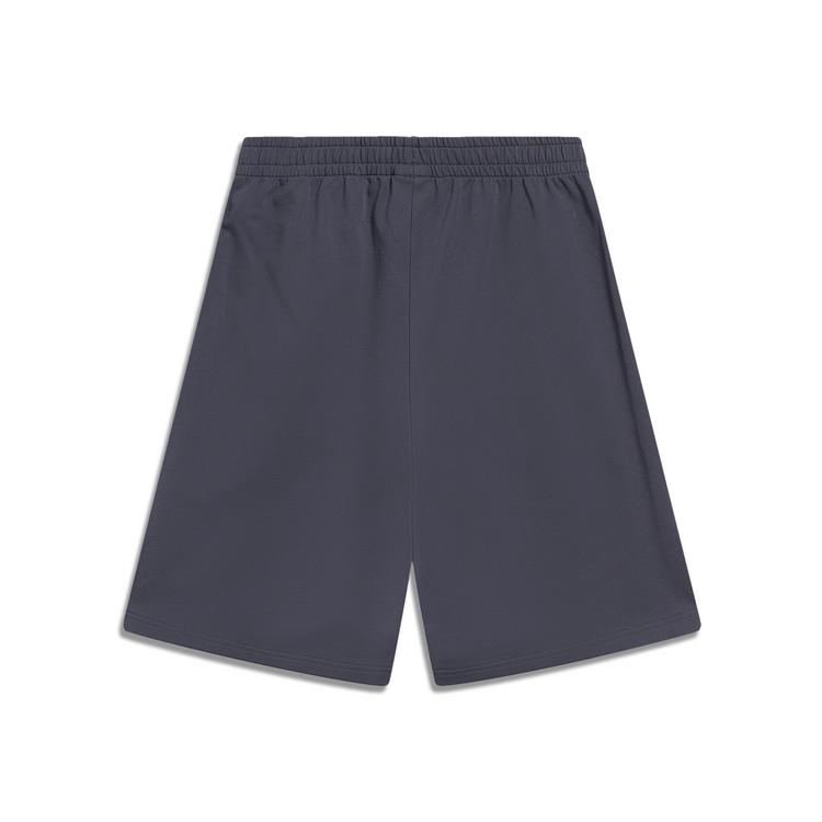 Li Ning Sports Lifestyle Series Solid Color Embroidered Logo Knitted Casual Shorts Men shorts Earth-Gray AKSU699-3