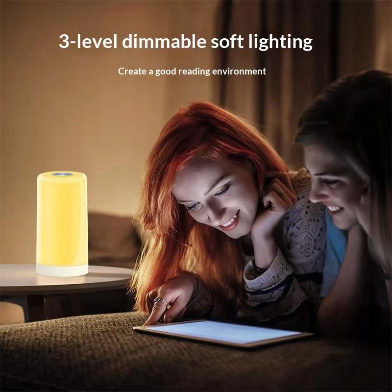 Modern USB Rechargeable Plug-In Dimmable Bed Lamp Night Lighting with Touch Control LED for Kids Bedroom Living Room