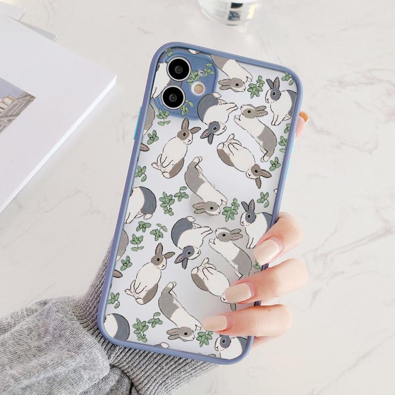 Cartoon Camera Protection Border Cute Rabbit Phone Case for Iphone 15 14 7 8 Plus 16 15 14 11 12 13 Pro Max X XS XR Back Cover