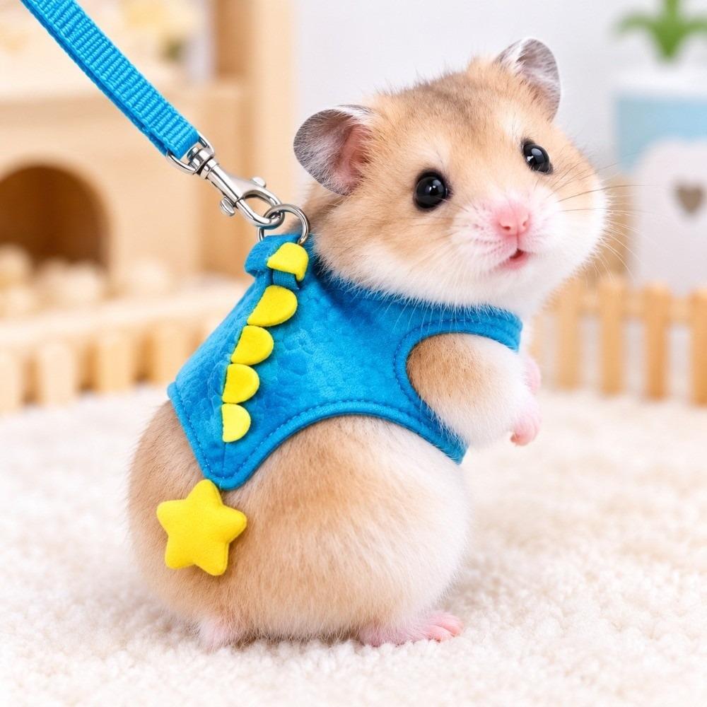 Dinosaur Shape Pet Harness Leash Adjustable Small Pet Harness Chest Strap Harness For Guinea Pig