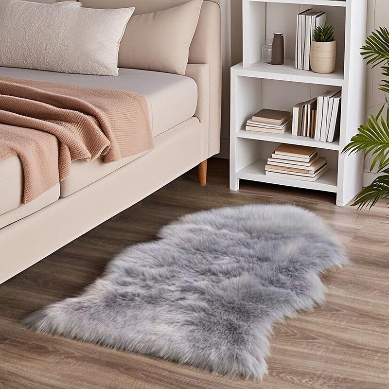 Plush Imitation Wool Carpet & Chair Cushion - Thick Decorative Floor Mat & Bedside Rug for Living Room