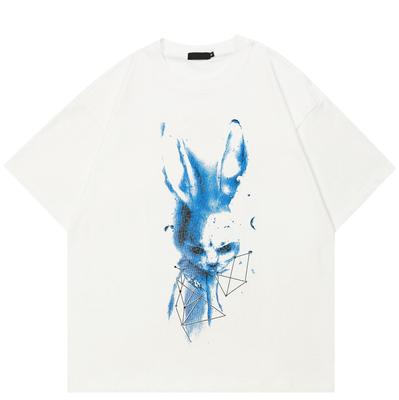 Streetwear Rabbit Graphic T-Shirt Cotton Tshirt Unisex Tops Tees Short Sleeves T Shirt