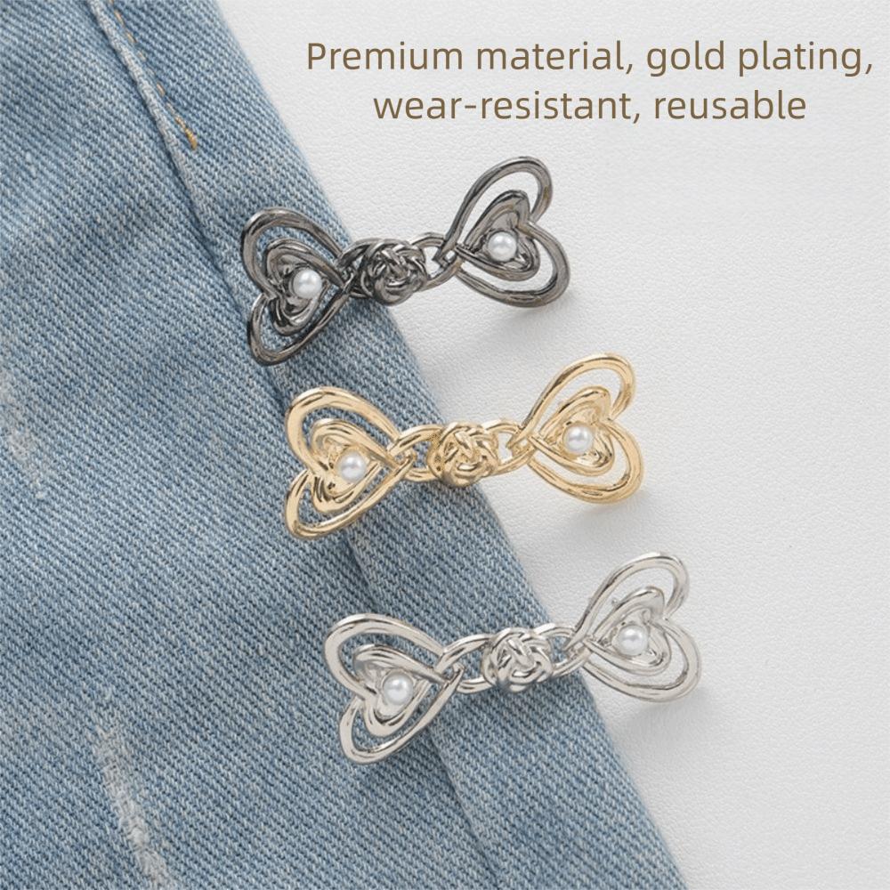 Alloy Tighten Waist Button Detachable Beautiful Heart Jeans Button Adjuster No Sewing Required Pants Waist Buckle