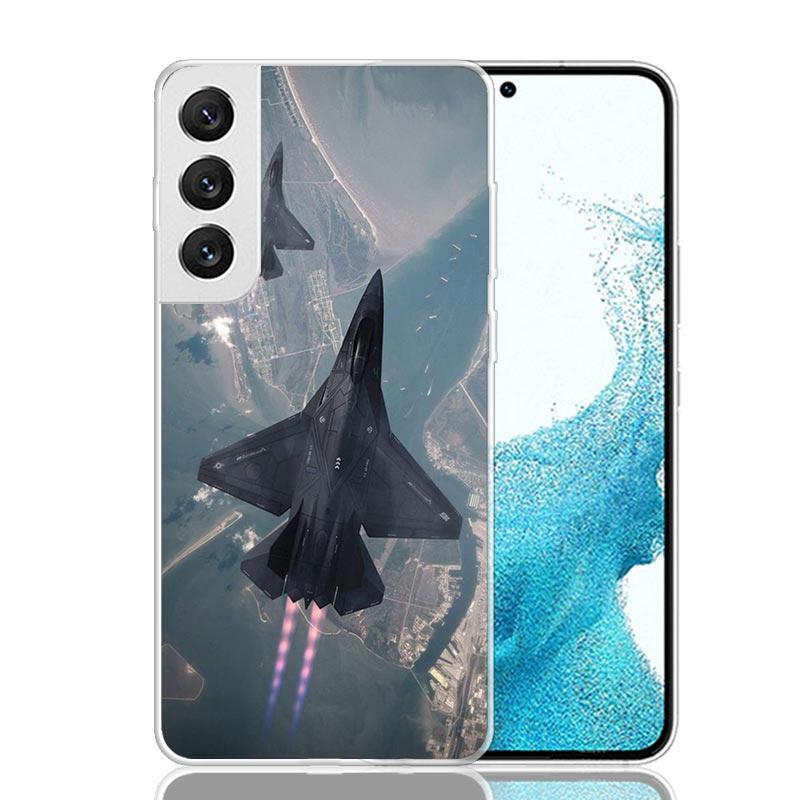 Military Aircraft Warship Fighter Phone Case For Samsung Galaxy S26 Ultra S23 S24 S25 Edge S20 FE S21 S22 Plus Soft Print Shell