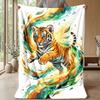 Tiger Spirit Artwork 1 Theme blanket Lightweight Warm Flannel Blanket Decorative Throw Blanket for Home Decoration