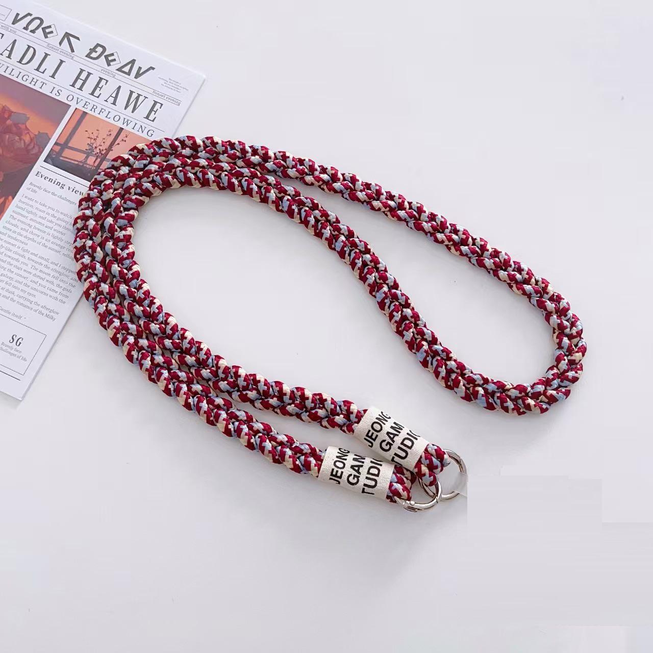 Cartoon Pendant Phone Lanyard: Three-Strand Braided Crossbody Chain & Thick Strong Cord