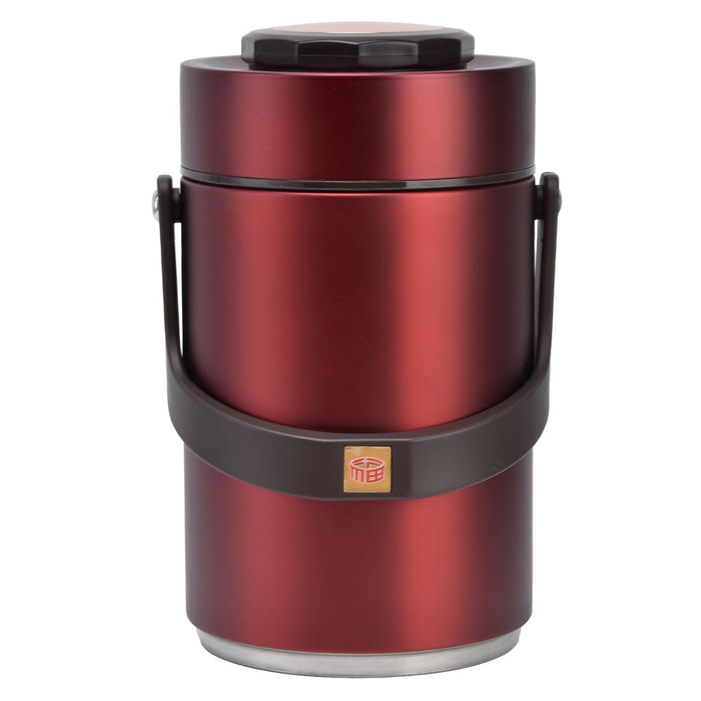 2.3L Vacuum Lunch Box 304 Stainless Steel 3 Layers Prevent Leakage Insulated Food Container for Work Travel