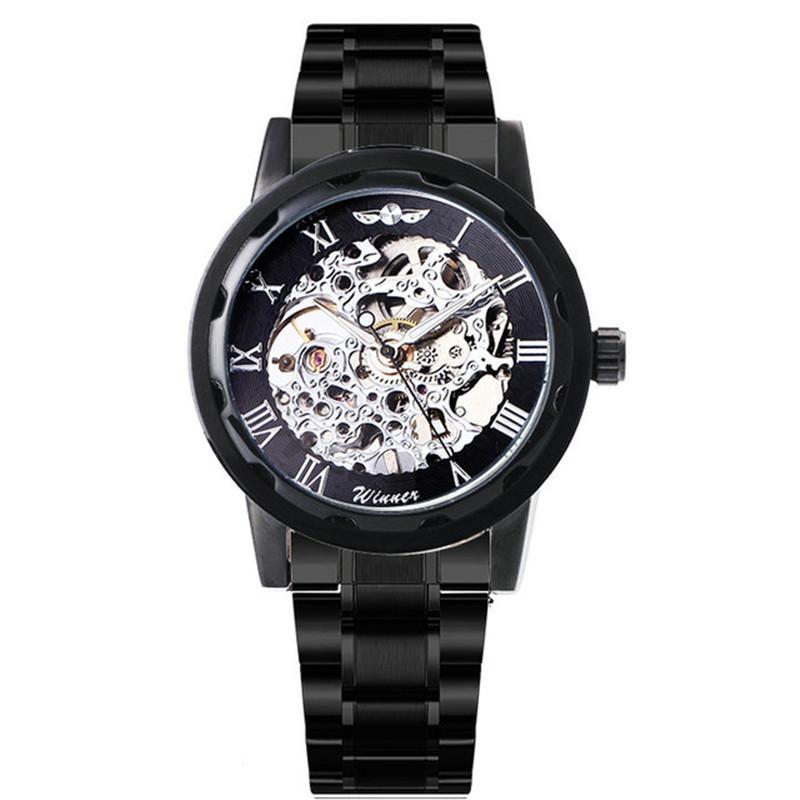 18 Colors Winner Men'S Fashion Business Casual Hollow Room Gold Strap, Manual Mechanical Watch