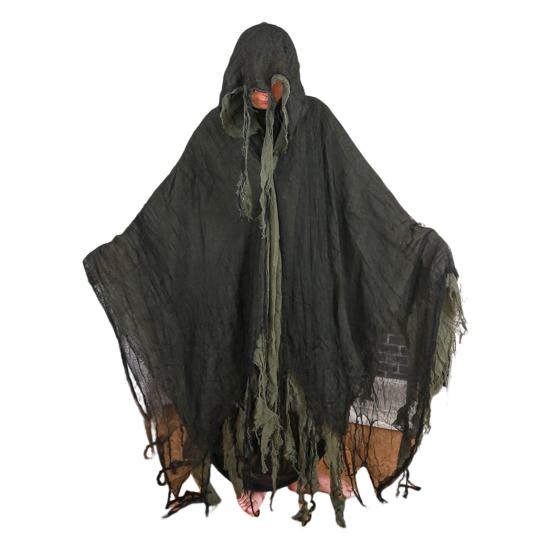 Halloween Hooded Cloak Medieval Renaissance Gothic Wizard Cape with Hood Scary Grim Reaper Cosplay Costume for Men Women