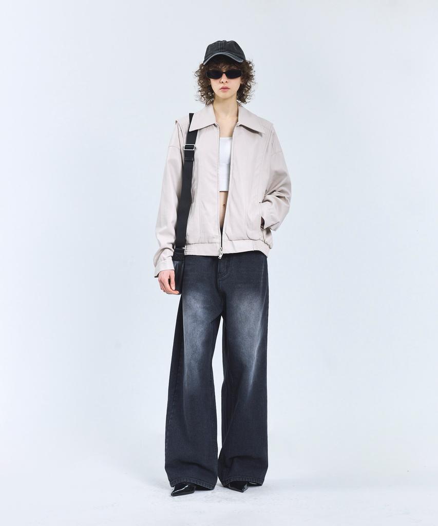 Erreurstandard 87-Stan149 Veste en Cuir à Patte Pesante Ivoire