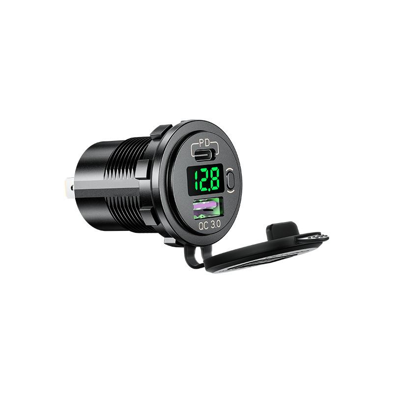 USB Charger Socket Waterproof Fast Charge Adapter PD Type C and QC3.0 Power Outlet with Switch for Car Marine Motorcycle