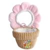 Flower-shaped Head Dress and Flower Pot Set for a 10cm Plush Toy, Pink. Perfect for Kigurumi, Otaku, and Mascot Costumes. [Used]