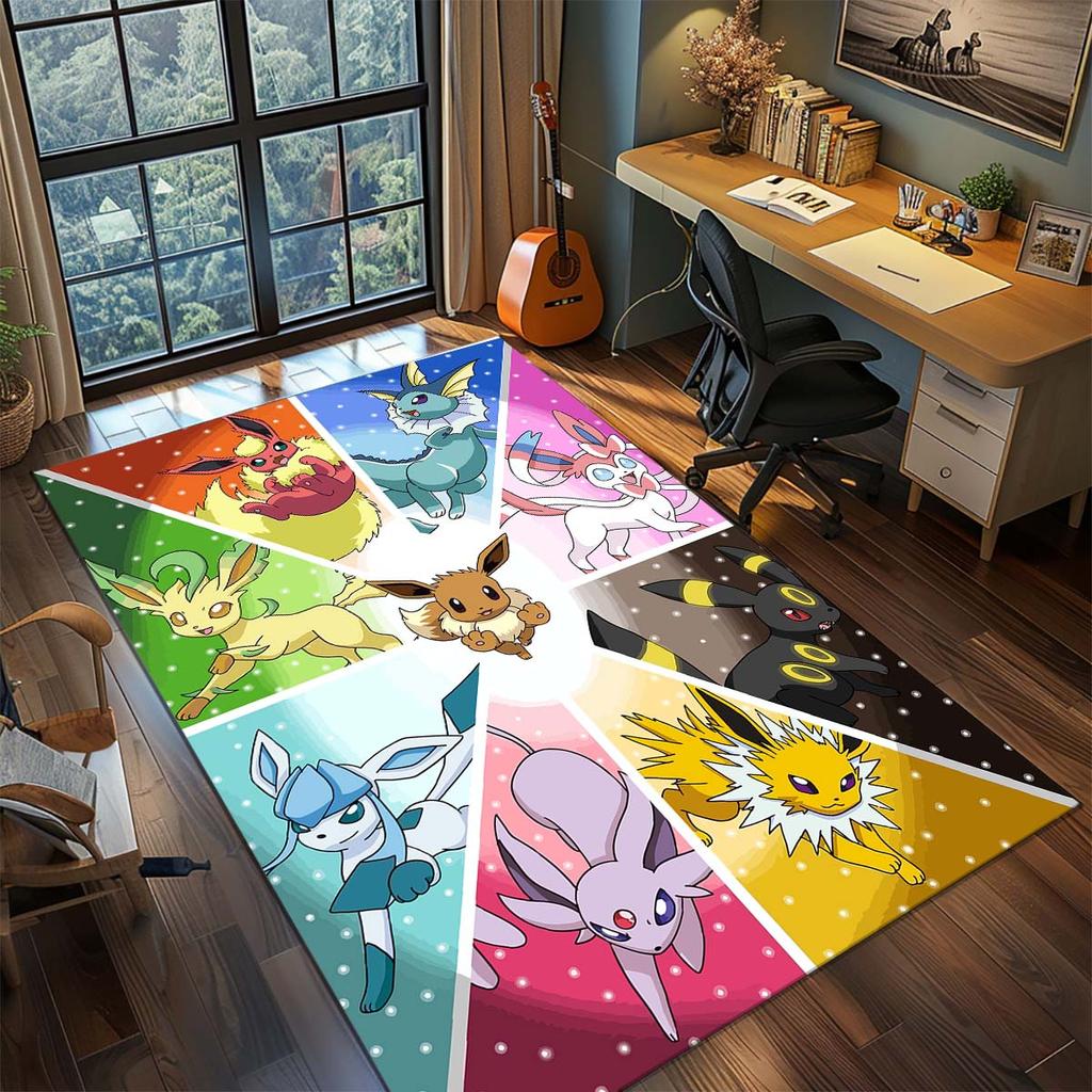 Pokemon Anime Rug Carpet Large Area Rug Non Slip Washable Floor Mat Gamer Room Bedroom Home Decor