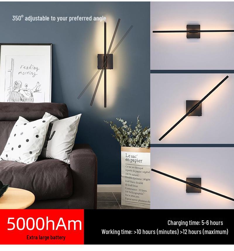 Remote-Controlled Rechargeable Three-Color Wall Light for Living Room, Bedroom, and Stairwell
