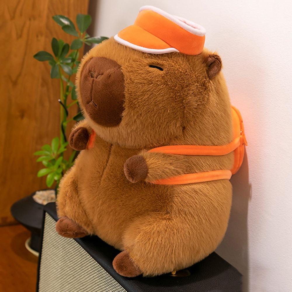 Fluffy Basketball Backpack Capybara Doll Stuffed Capybara Fluffty Doll  Kids Birthday Gifts