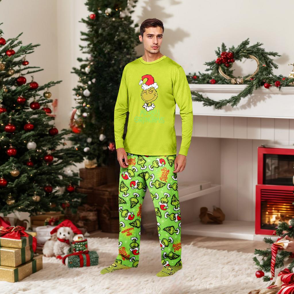 Parent-child Christmas Print Home Suit Long-sleeved Top And Pants