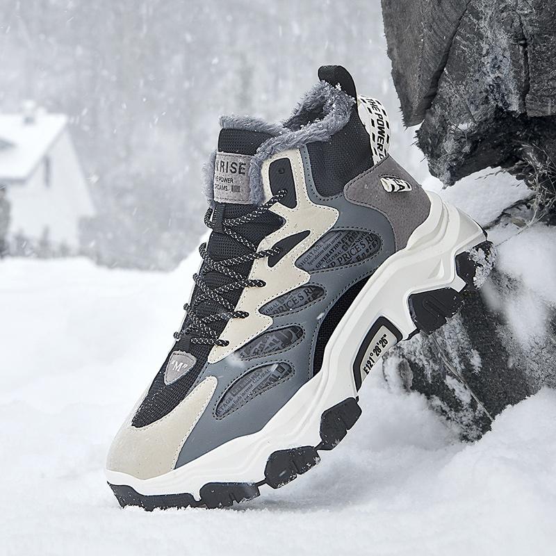 Snow Boots Winter Velvet Thickened Warm Outdoor Thick Soles Winter High-top Large Cotton Shoes