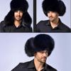 Winter Keep Warm Imitation Fur Hats Women Men High-end Warm Black Fox Fur Natural Raccoon Fur Hat Windproof Russian Ushanka Hats