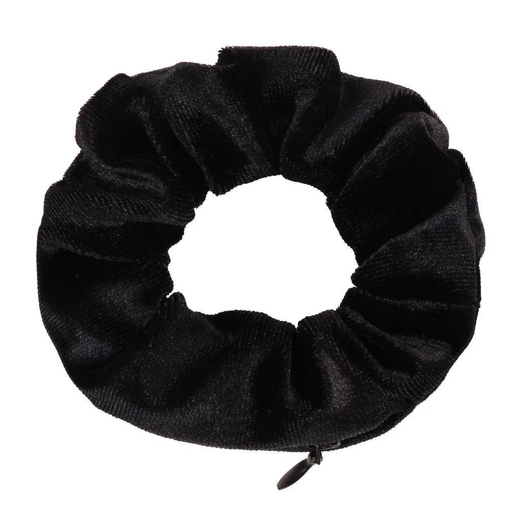 Gomas de terciopelo con bolsillo con cremallera para el pelo para mujer, Scrunchie oculto para el pelo, Sujetador de coleta, Bandas elásticas, Regalo para amiga