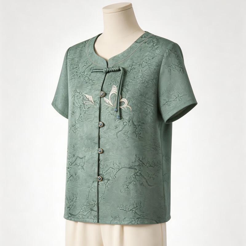 Elderly Women's New Chinese Style Short Sleeve Summer Shirt